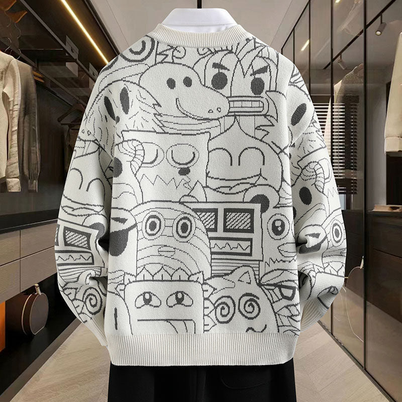 Men's Round Neck Thickened Sweater