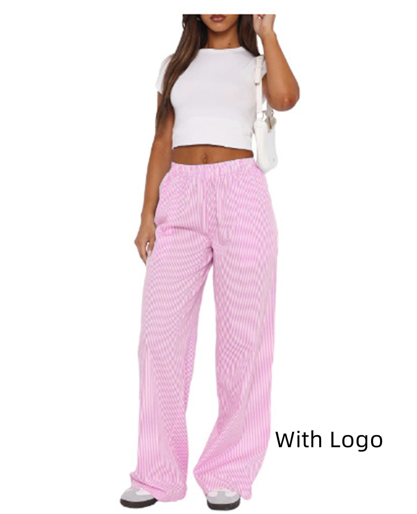 Women's Drawstring Loose High Waist Wide Bottom Pants/5/Colors