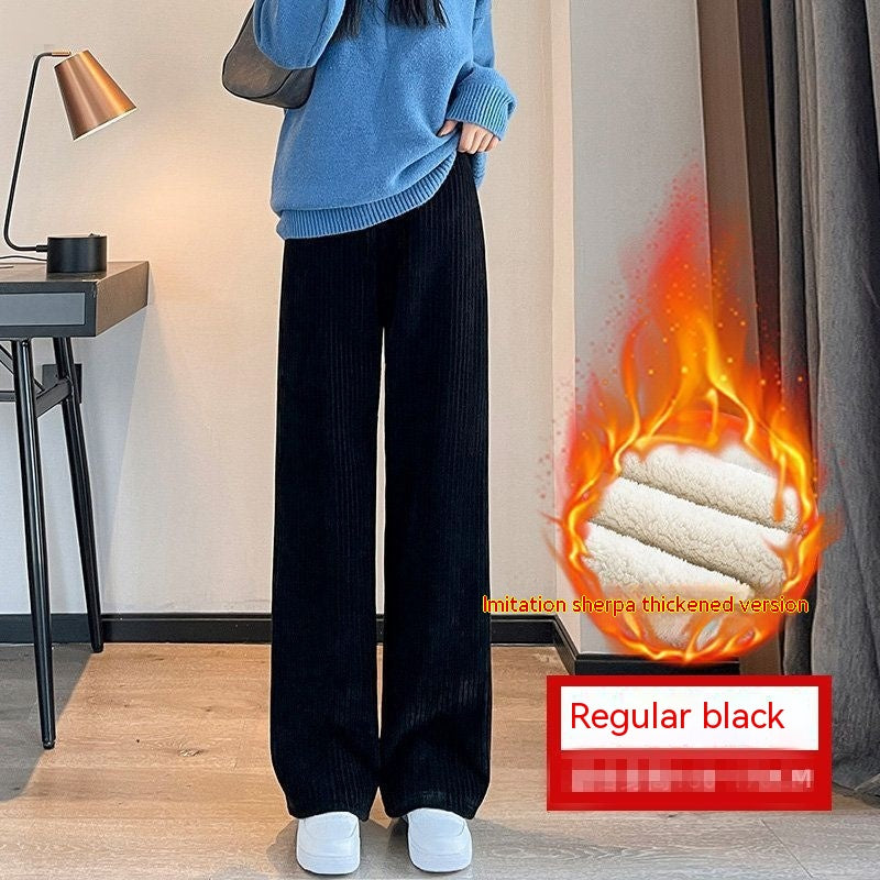 Woman's Thick Lambskin Wide-leg Pants/11 Colors