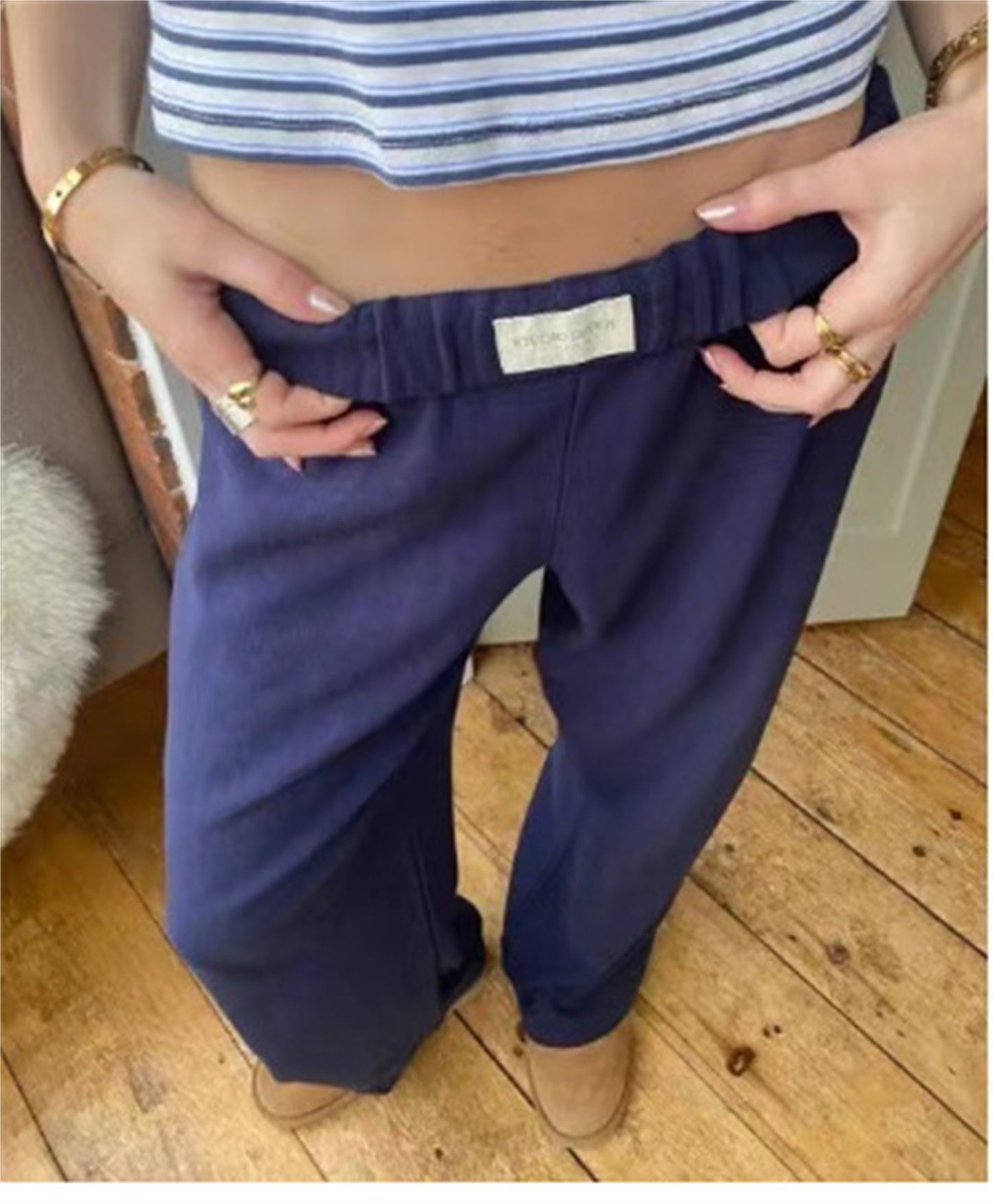 Women's Drawstring Loose High Waist Wide Bottom Pants/5/Colors