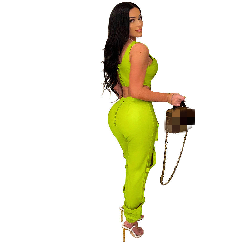 Woman's Sleeveless Top and Pants Set/4 Colors