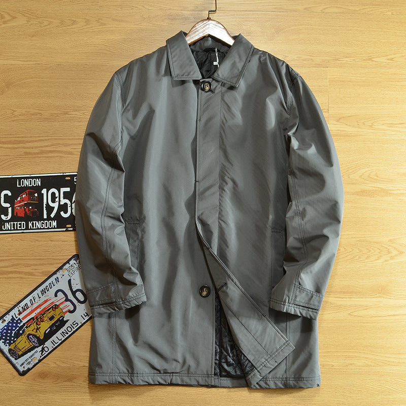 Men's Quilted To Keep Warm Coat Mid-length Trench Coat