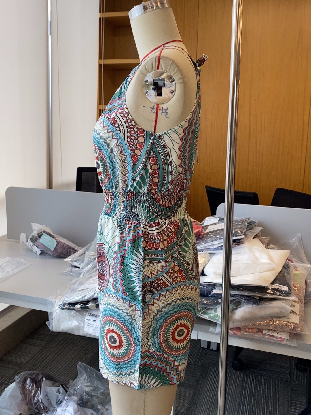 Woman's Printed Halter Off-the-Shoulder One-piece