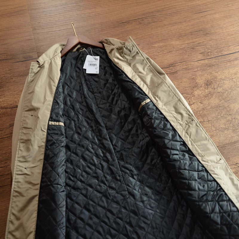 Men's Quilted To Keep Warm Coat Mid-length Trench Coat