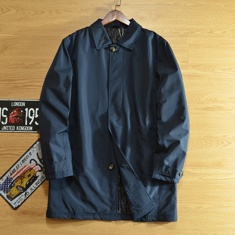 Men's Quilted To Keep Warm Coat Mid-length Trench Coat