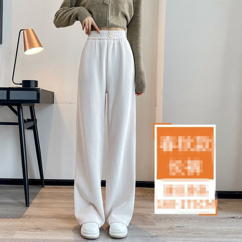 Woman's Thick Lambskin Wide-leg Pants/11 Colors