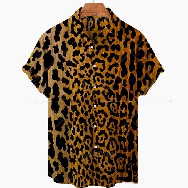 Men's 3D Digital Printed Short Sleeve Button Up Shirt/11 Options