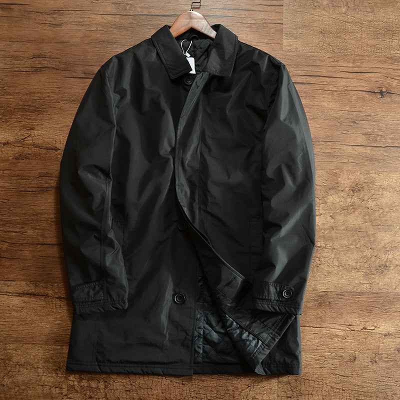 Men's Quilted To Keep Warm Coat Mid-length Trench Coat