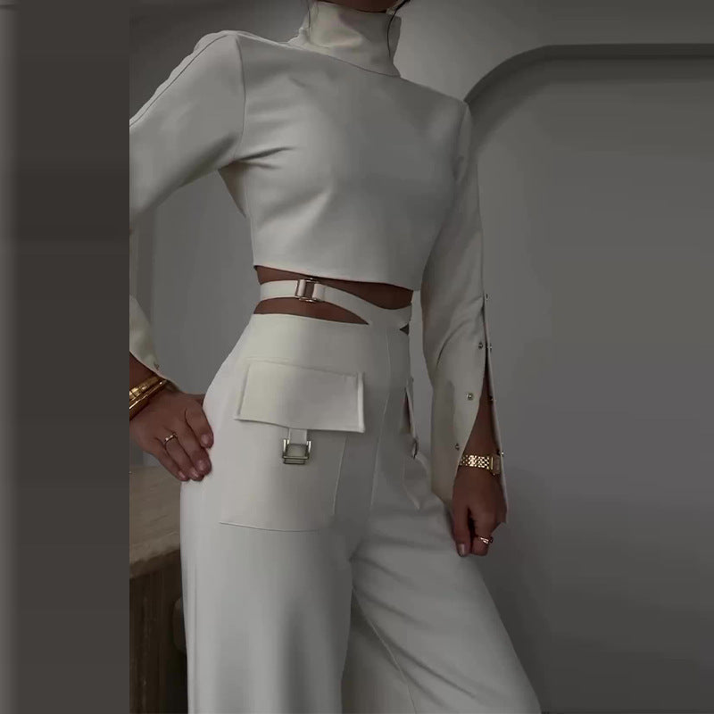 Woman's High Collar Two Piece Suit