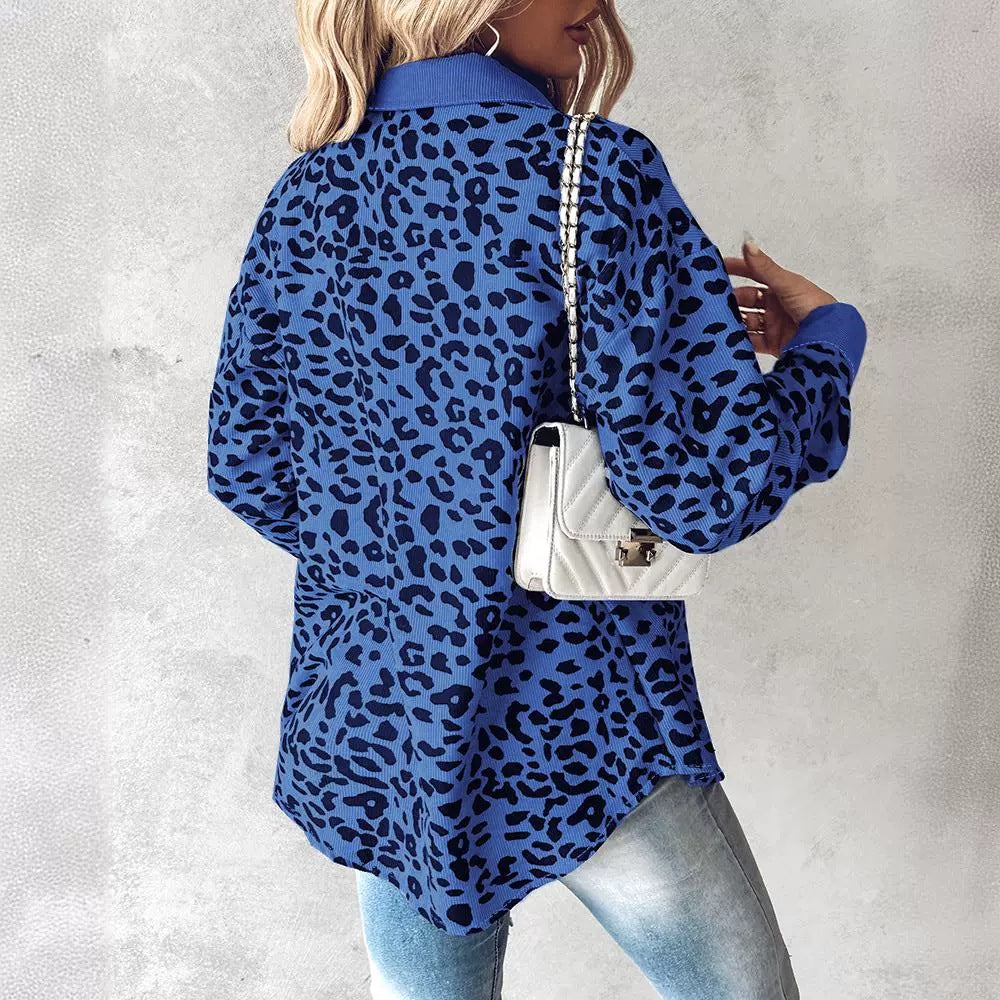 Women's Leopard Print Long-sleeved Jacket