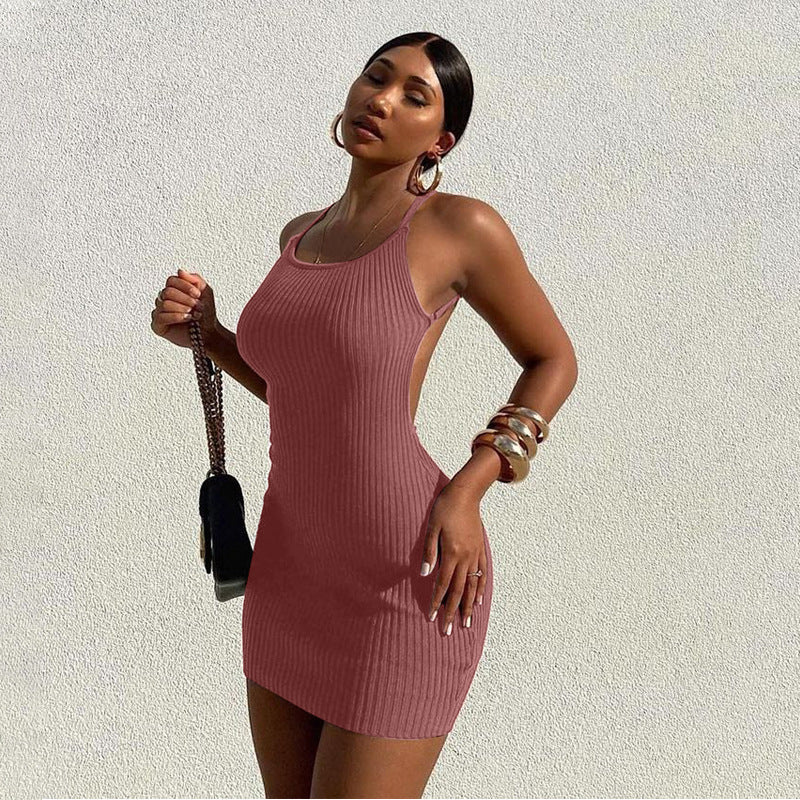 Woman's Slim Fit Knit Sheath Dress