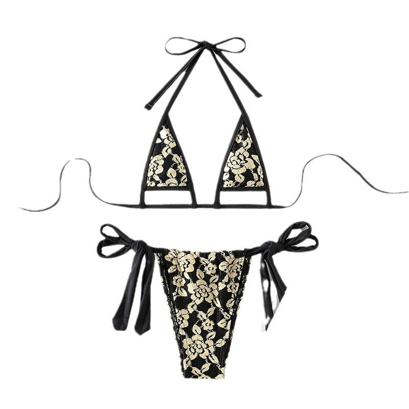 Women's Lace-up Halterneck Bikini
