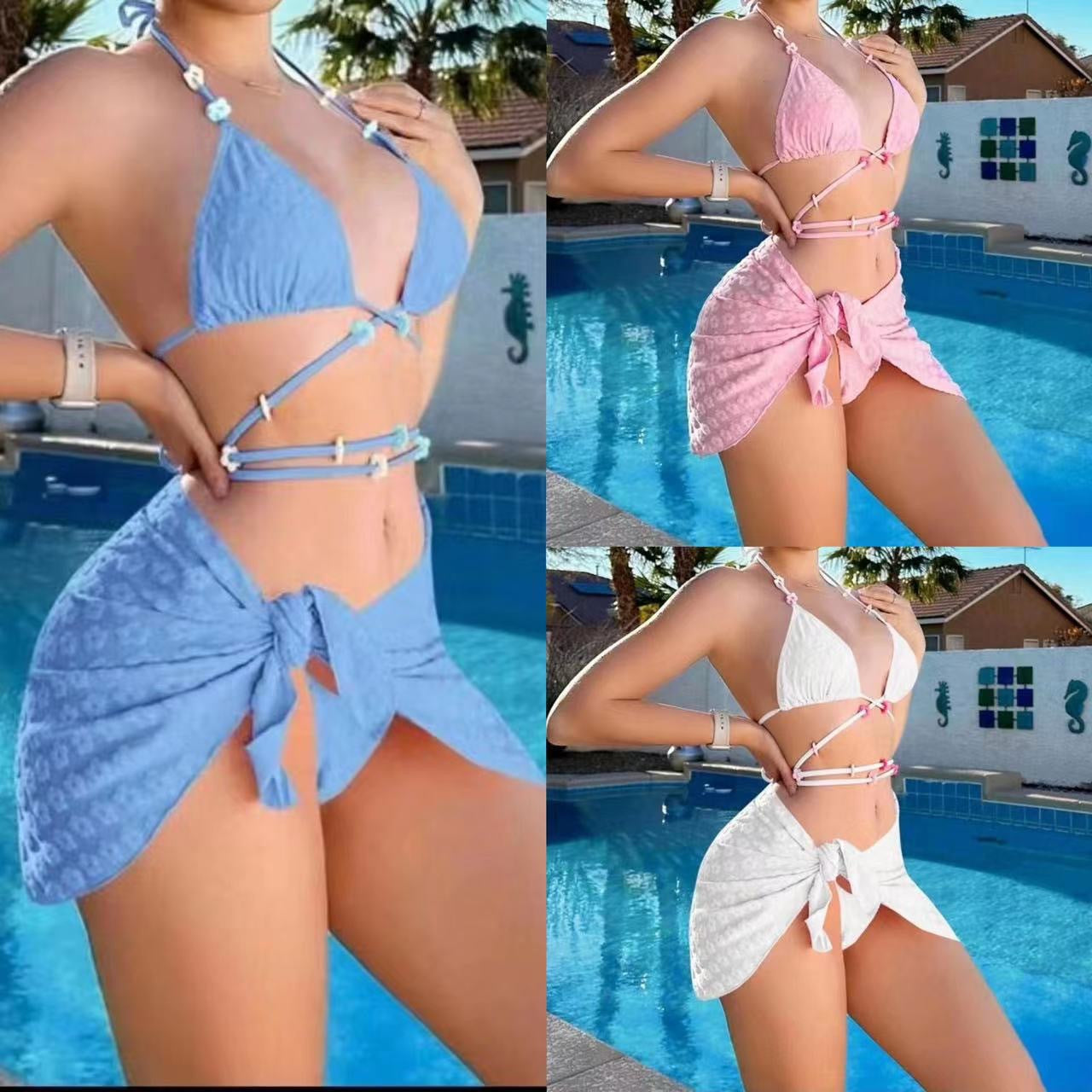 Woman's Three-piece Set Strap Split Swimsuit