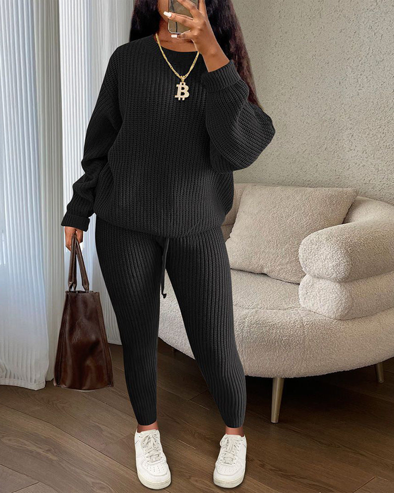 Women's Knitted Wool 2Peice Set/3 Colors
