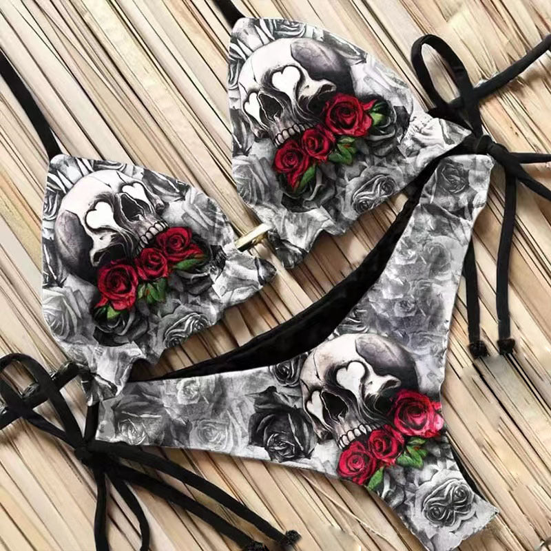 Women's Skull Print Bikini/2 Colors