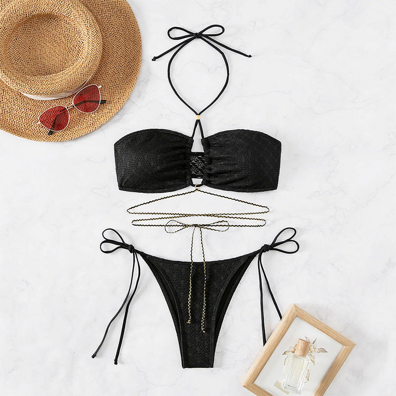 Women's Neck-hanging Style Tube Top Bikini
