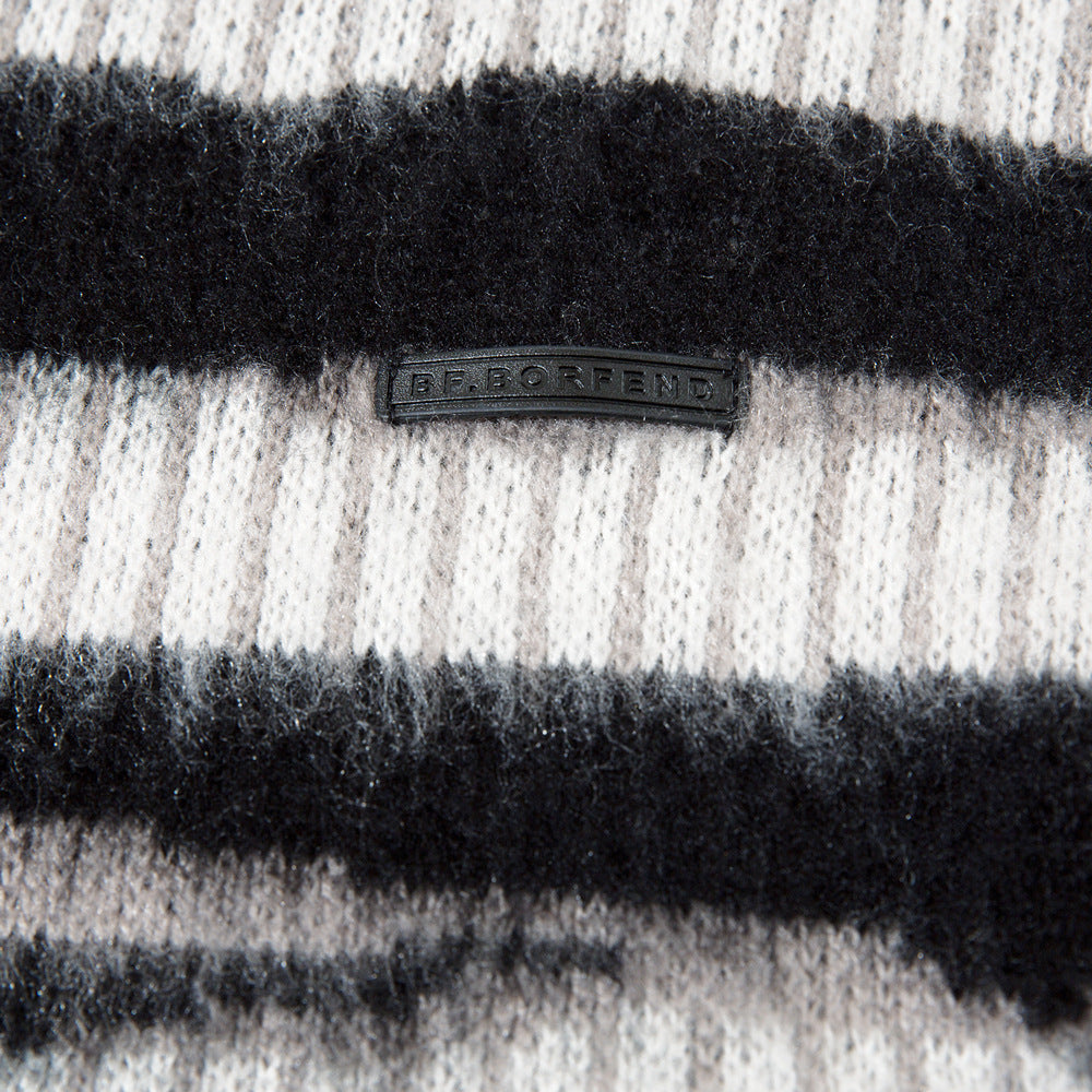 Men's Mohair Long-sleeved Pile Collar Pullover Sweater