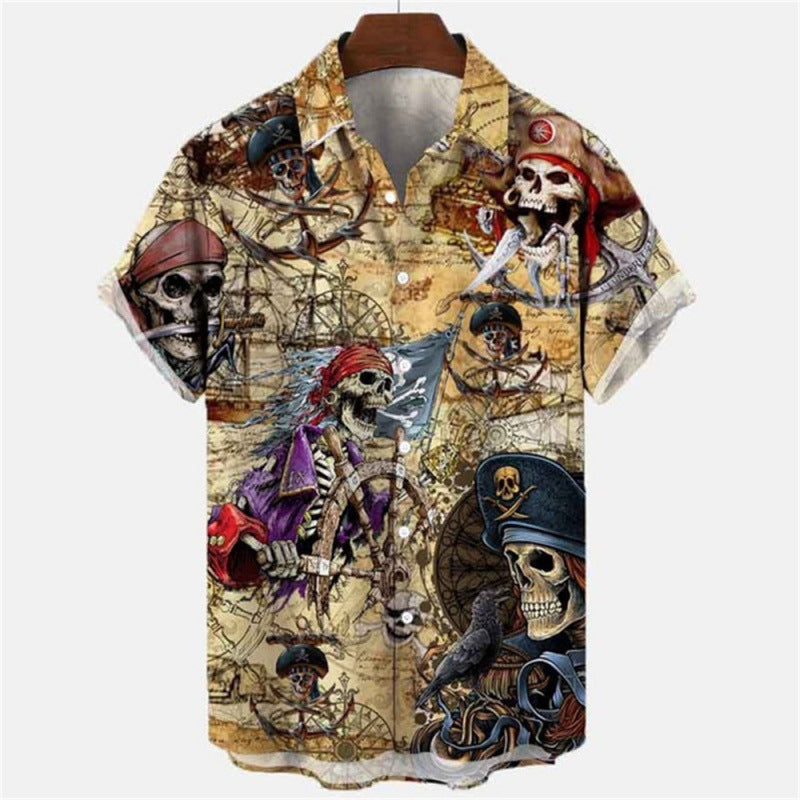 Men's 3D Print Collar Shirt/9 Options/Colors