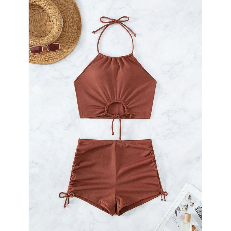Woman's Boxer Sling Split Swimsuit/2 Colors