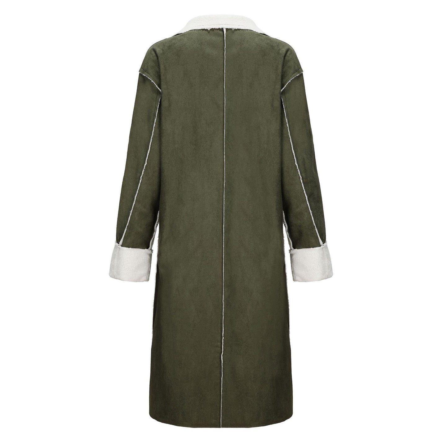 Woman's Leather Thick Trench Coat