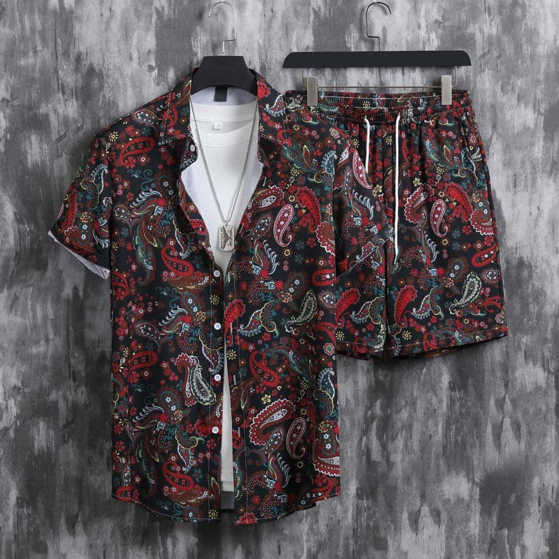 Men's Casual Shirt/Shorts Set/4 Colors