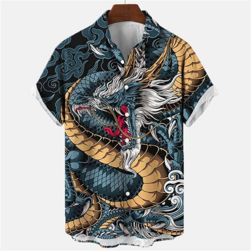 Men's 3D Print Collar Shirt/9 Options/Colors