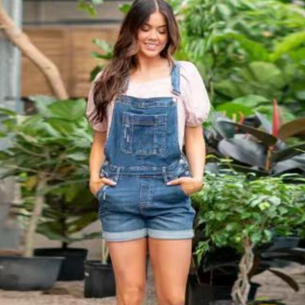 Woman's Denim Overall Shorts