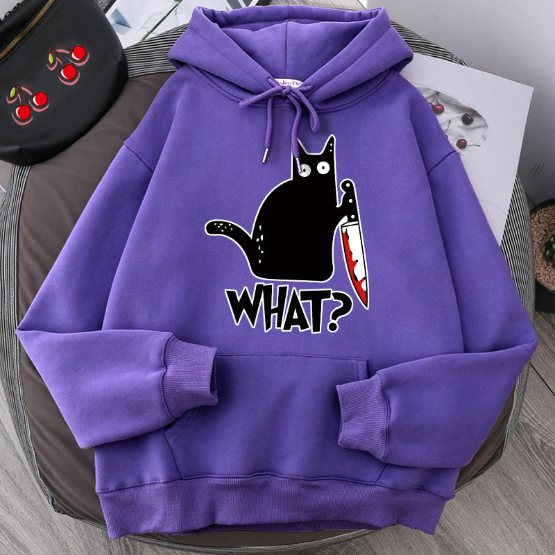 Adult Heavy Blend Printed Hoodie/Knife Cat/11 Colors
