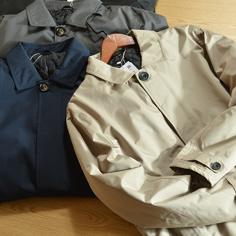 Men's Quilted To Keep Warm Coat Mid-length Trench Coat