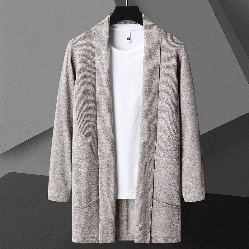 Men's Embedded Long Cardigan Sweater/5 Colors
