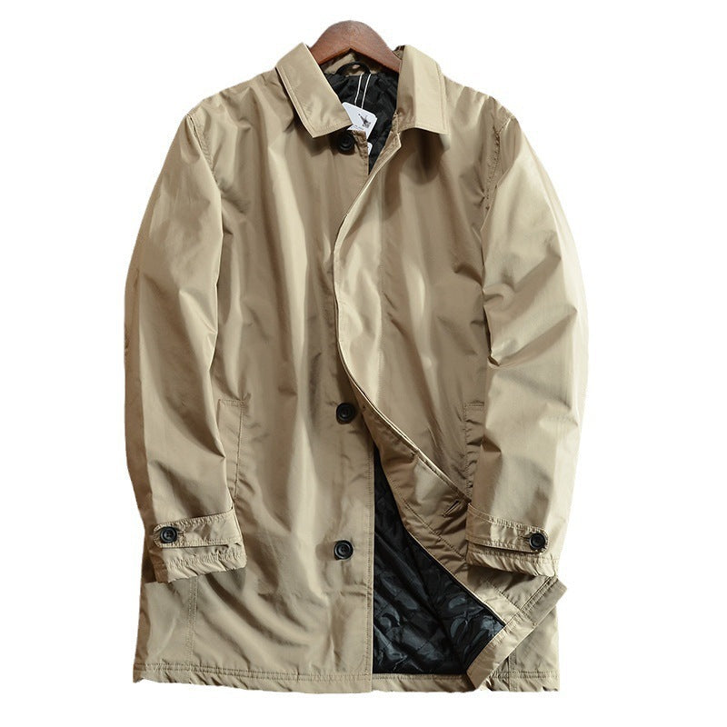 Men's Quilted To Keep Warm Coat Mid-length Trench Coat
