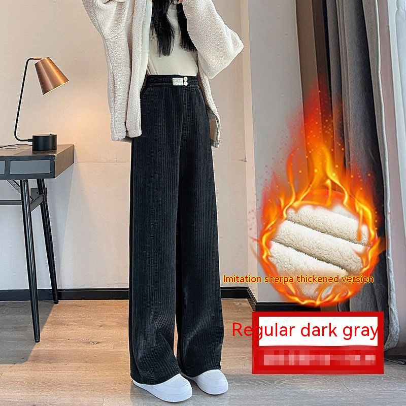 Woman's Thick Lambskin Wide-leg Pants/11 Colors