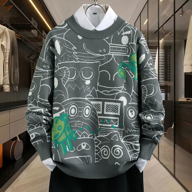 Men's Round Neck Thickened Sweater