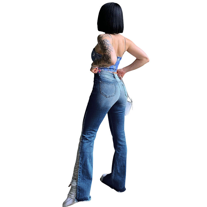 Women's Stretch Ripped Flared Jeans/2 Colors