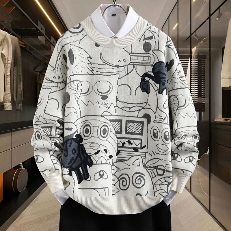 Men's Round Neck Thickened Sweater