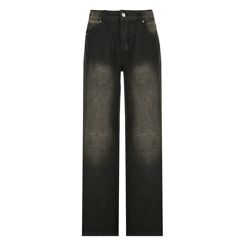 Woman's Textured Fabric Low Waist Denim Jeans