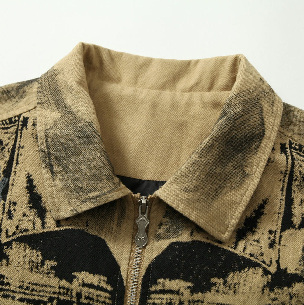 Graffiti And Badge Decoration Stitching Jacket
