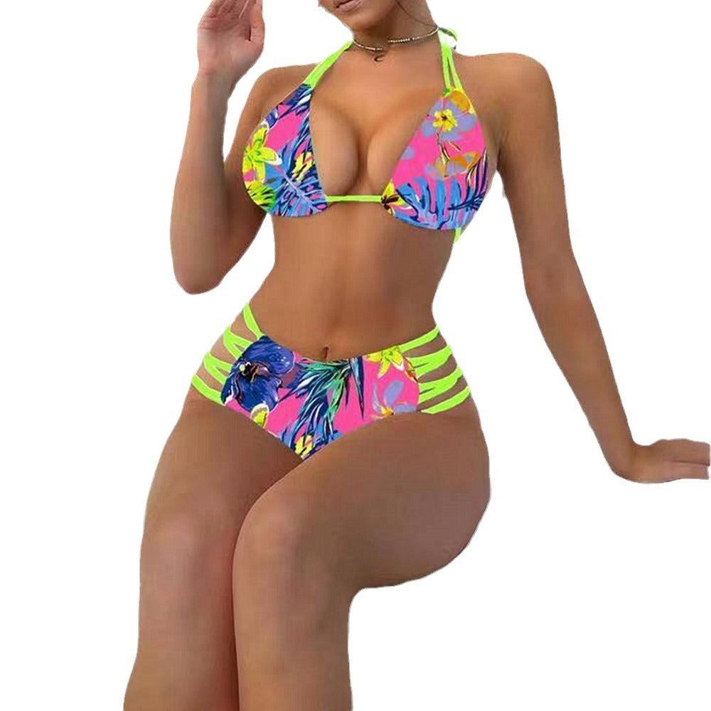 Women's Two-piece Tropical Bikini Set/4 Colors