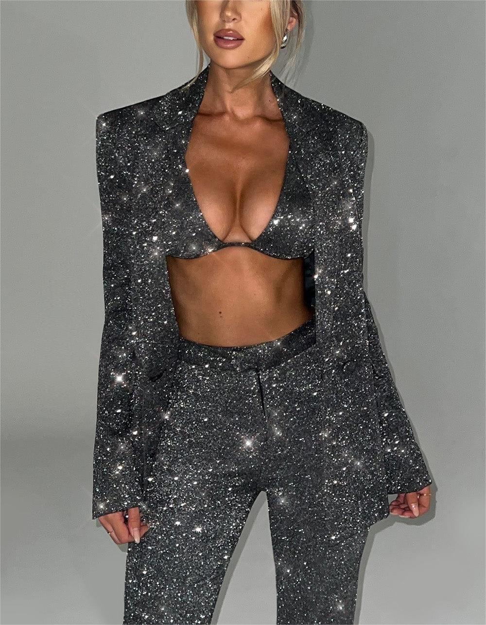 Women's Three-piece Shimmering Suit/2 Colors