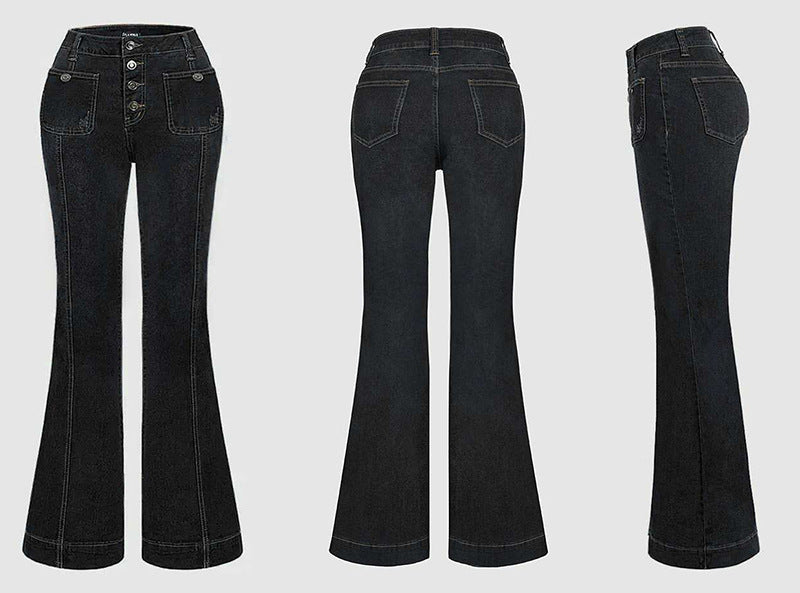 Woman's Denim Slim Fit Bell-Bottom Jeans