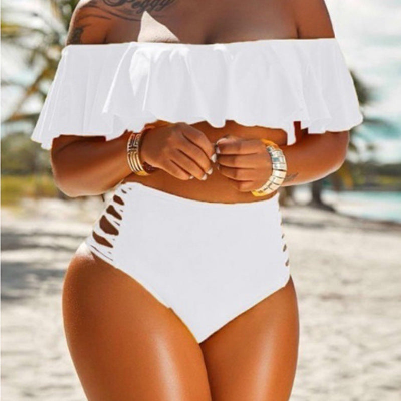 Woman's Off-shoulder Ruffled Bikini