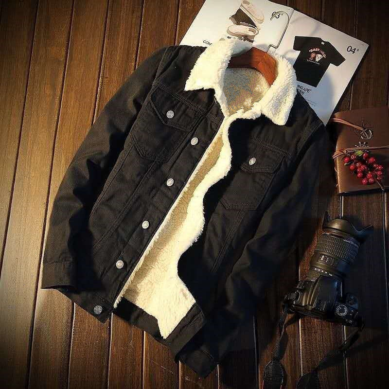 Men's Fleece-lined Denim Coat\3 Colors