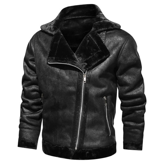 Men's Thick Fur Lapel Jacket/5 Colors