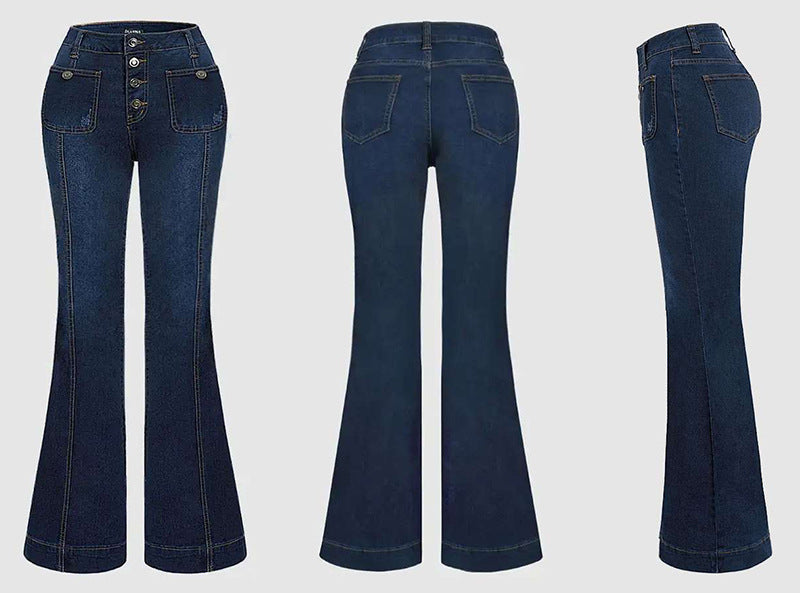 Woman's Denim Slim Fit Bell-Bottom Jeans