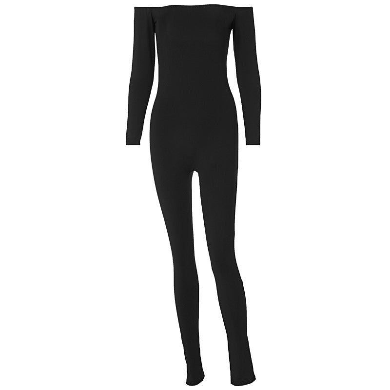 Women's Pure Color Tight Jumpsuit