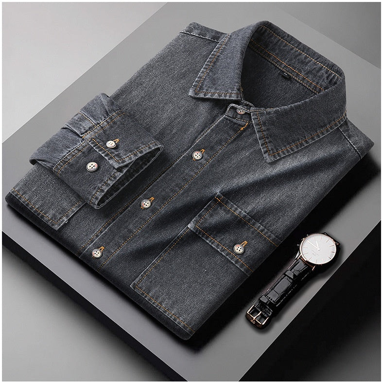 Men's Denim Long Sleeve Shirt/2 Colors