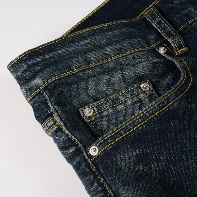 Men's Patchwork Ripped Jeans