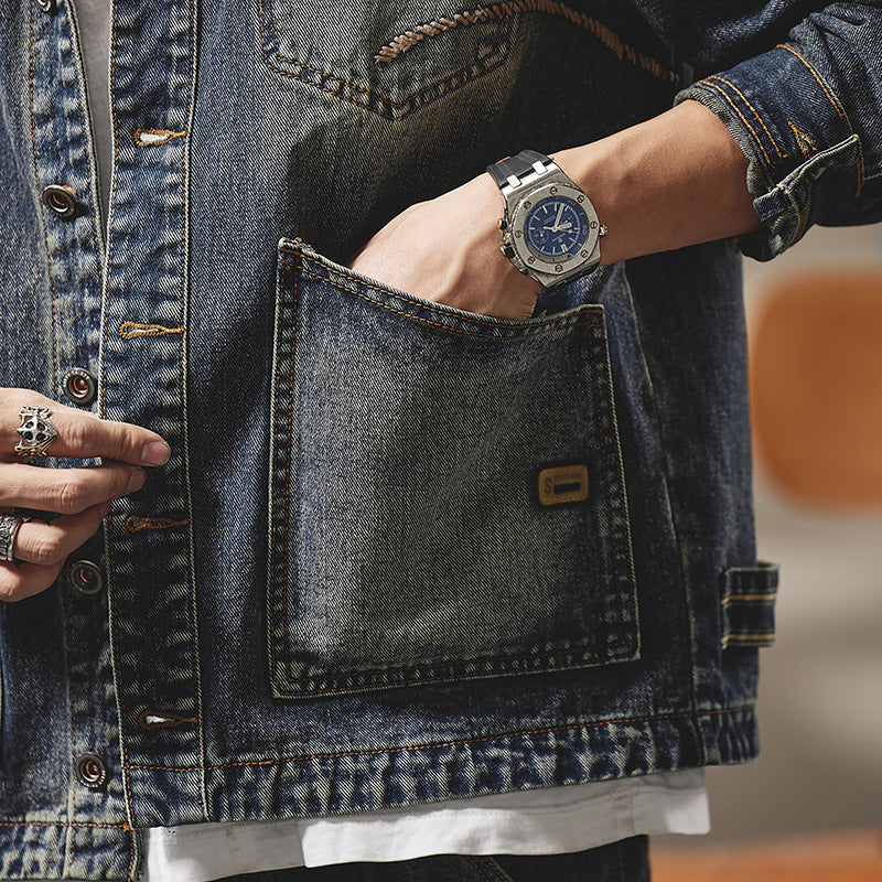 Men's Embroidered Denim Jacket