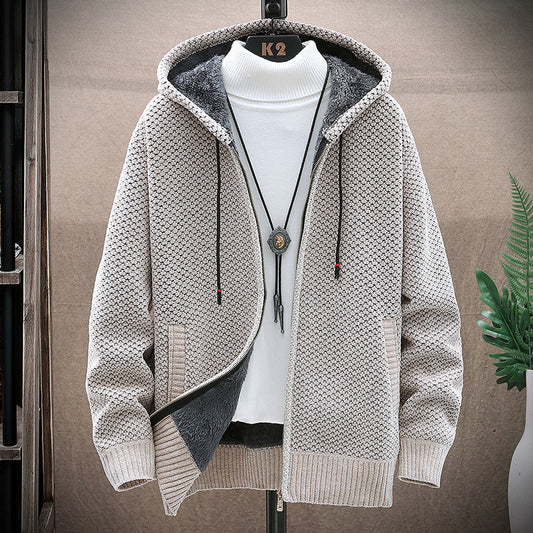 Men's Zip Up Hooded Sweater/5 Colors