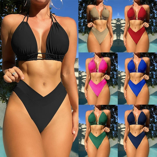 Women's Fission High Elastic Pure Color Bikini/7 Colors